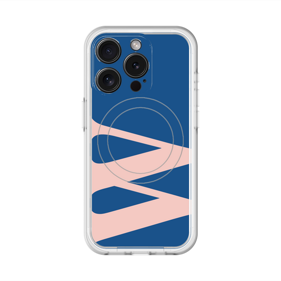 スリムプロテクションプレミアムケース with MagSafe［ オリジナル - initial color - W navy ］