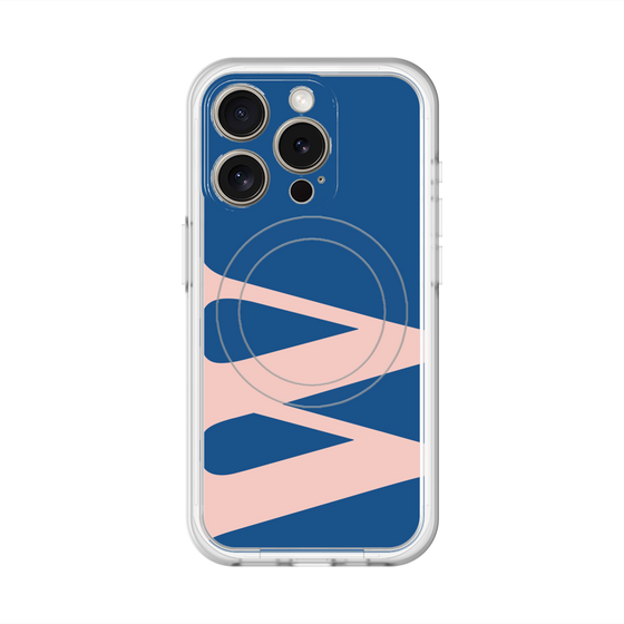 スリムプロテクションプレミアムケース with MagSafe［ オリジナル - initial color - W navy ］