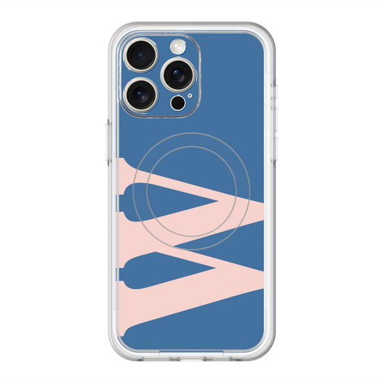 スリムプロテクションプレミアムケース with MagSafe［ オリジナル - initial color - W navy ］