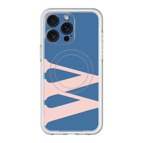 スリムプロテクションプレミアムケース with MagSafe［ オリジナル - initial color - W navy ］