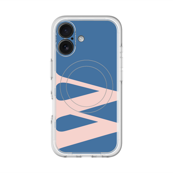 スリムプロテクションプレミアムケース with MagSafe［ オリジナル - initial color - W navy ］