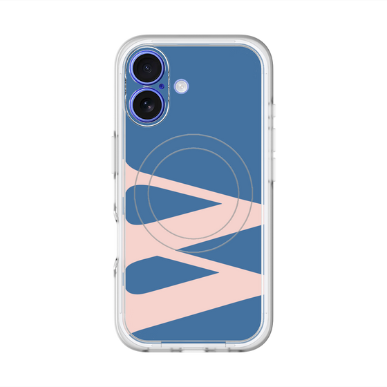 スリムプロテクションプレミアムケース with MagSafe［ オリジナル - initial color - W navy ］
