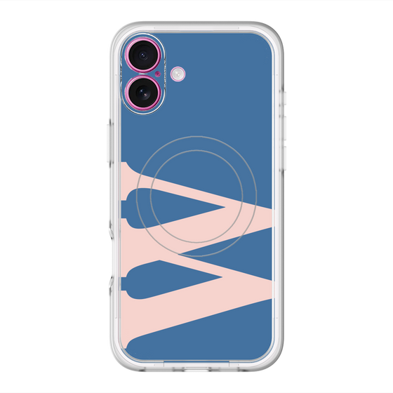 スリムプロテクションプレミアムケース with MagSafe［ オリジナル - initial color - W navy ］