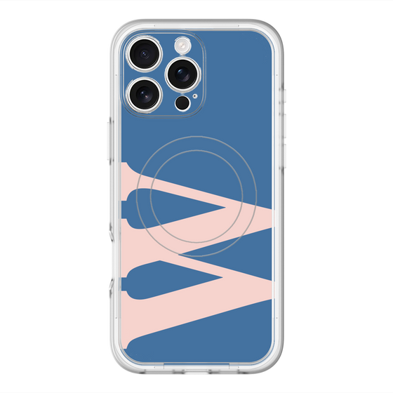 スリムプロテクションプレミアムケース with MagSafe［ オリジナル - initial color - W navy ］