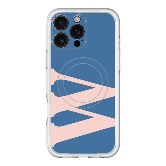 スリムプロテクションプレミアムケース with MagSafe［ オリジナル - initial color - W navy ］