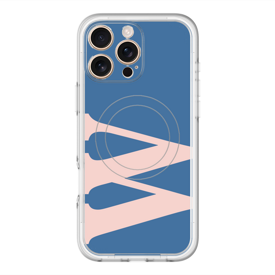 スリムプロテクションプレミアムケース with MagSafe［ オリジナル - initial color - W navy ］