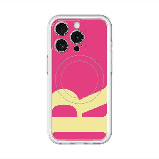 スリムプロテクションプレミアムケース with MagSafe［ オリジナル - initial color - R pink ］