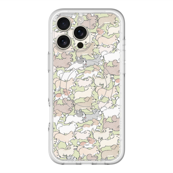 スリムプロテクションプレミアムケース with MagSafe［ こんにちは、いぬです - いぬだらけ ］