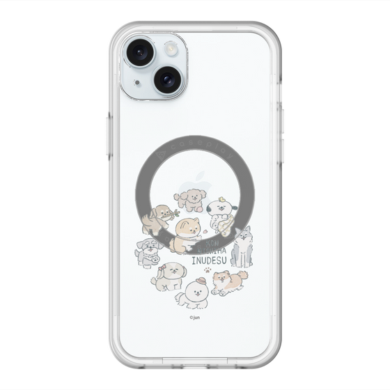 スリムプロテクションプレミアムケース with MagSafe［ こんにちは、いぬです - みんなそろって - クリア ］