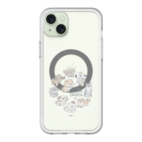 スリムプロテクションプレミアムケース with MagSafe［ こんにちは、いぬです - みんなそろって - クリア ］