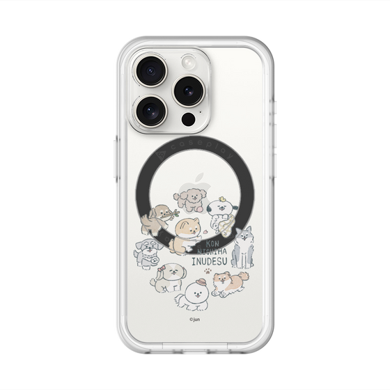 スリムプロテクションプレミアムケース with MagSafe［ こんにちは、いぬです - みんなそろって - クリア ］