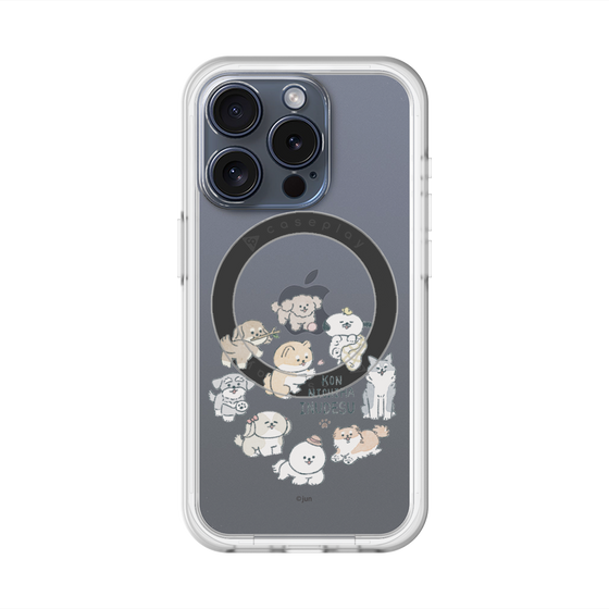 スリムプロテクションプレミアムケース with MagSafe［ こんにちは、いぬです - みんなそろって - クリア ］