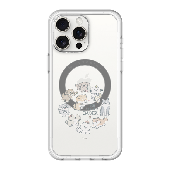 スリムプロテクションプレミアムケース with MagSafe［ こんにちは、いぬです - みんなそろって - クリア ］