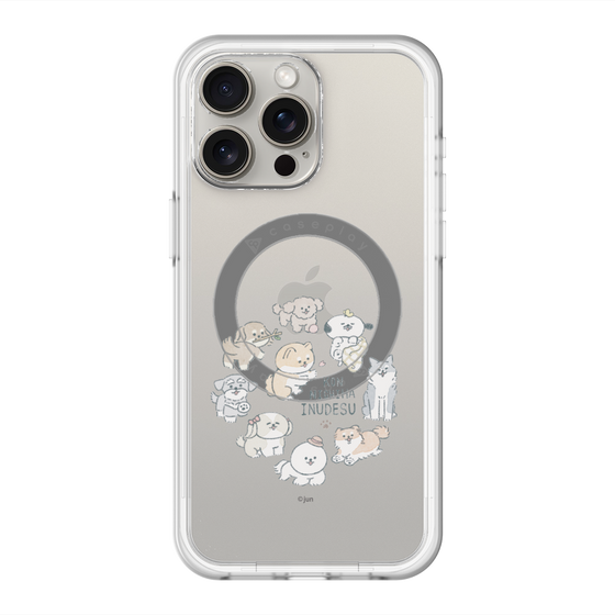 スリムプロテクションプレミアムケース with MagSafe［ こんにちは、いぬです - みんなそろって - クリア ］