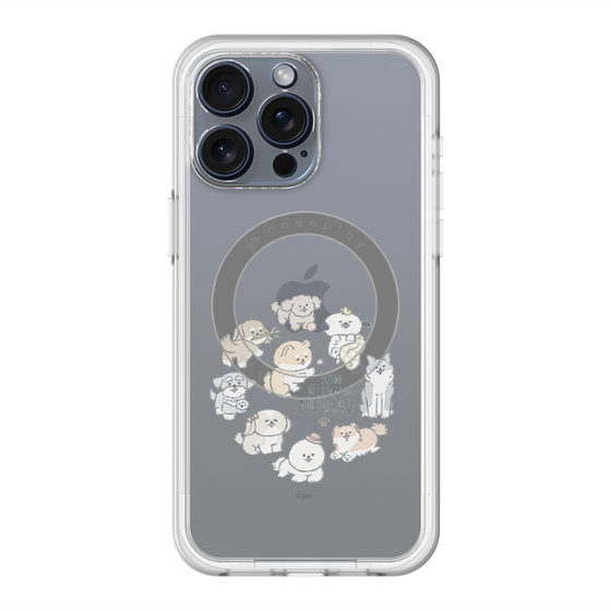 スリムプロテクションプレミアムケース with MagSafe［ こんにちは、いぬです - みんなそろって - クリア ］