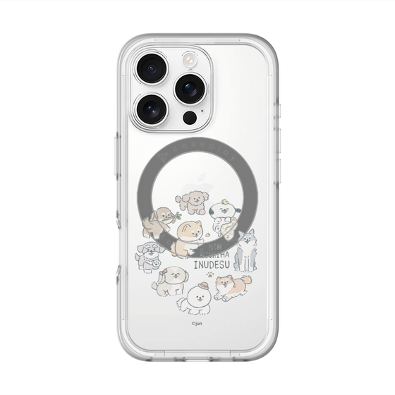 スリムプロテクションプレミアムケース with MagSafe［ こんにちは、いぬです - みんなそろって - クリア ］