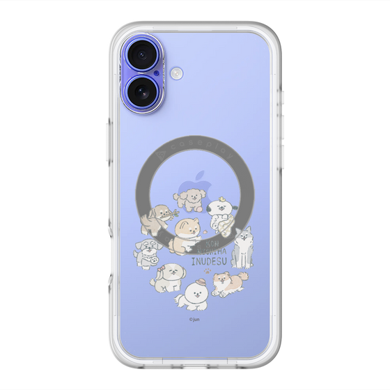 スリムプロテクションプレミアムケース with MagSafe［ こんにちは、いぬです - みんなそろって - クリア ］