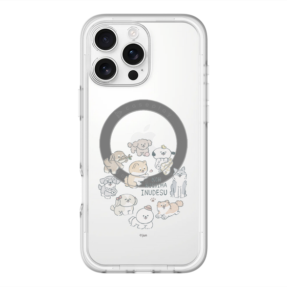 スリムプロテクションプレミアムケース with MagSafe［ こんにちは、いぬです - みんなそろって - クリア ］