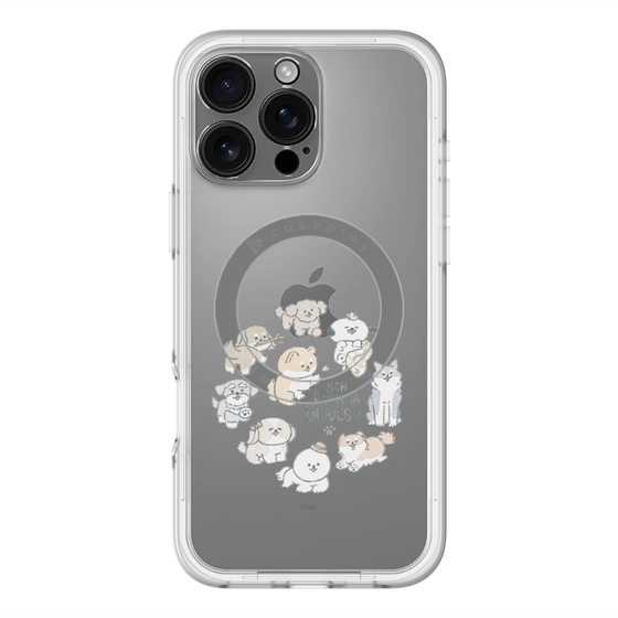 スリムプロテクションプレミアムケース with MagSafe［ こんにちは、いぬです - みんなそろって - クリア ］
