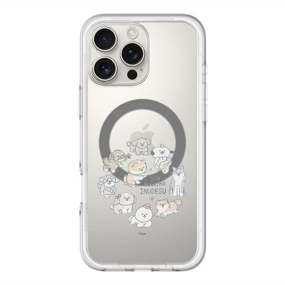 スリムプロテクションプレミアムケース with MagSafe［ こんにちは、いぬです - みんなそろって - クリア ］