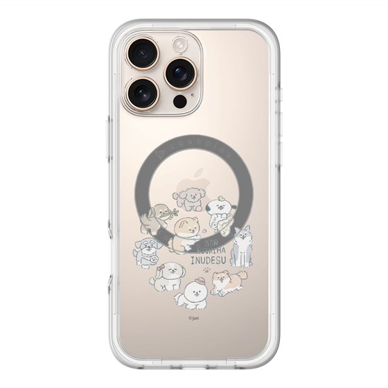スリムプロテクションプレミアムケース with MagSafe［ こんにちは、いぬです - みんなそろって - クリア ］