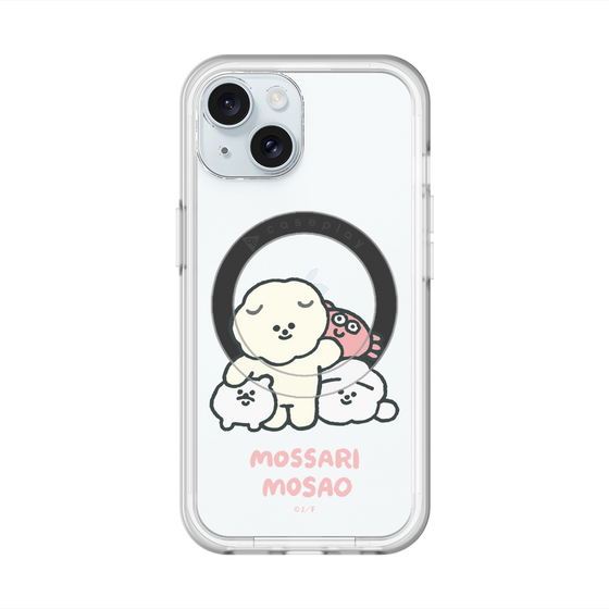 スリムプロテクションプレミアムケース with MagSafe［ もっさりもさお - みんないっしょ - クリア ］