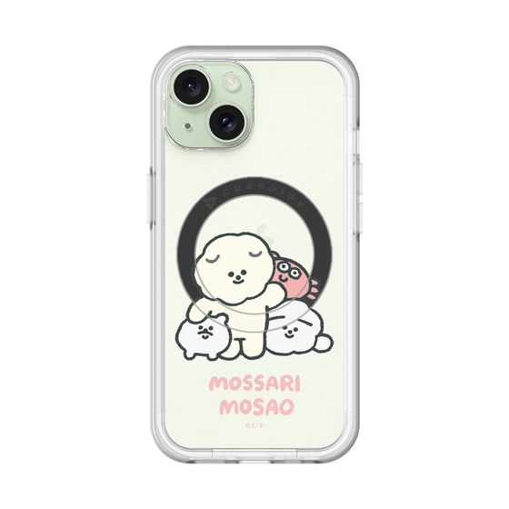 スリムプロテクションプレミアムケース with MagSafe［ もっさりもさお - みんないっしょ - クリア ］