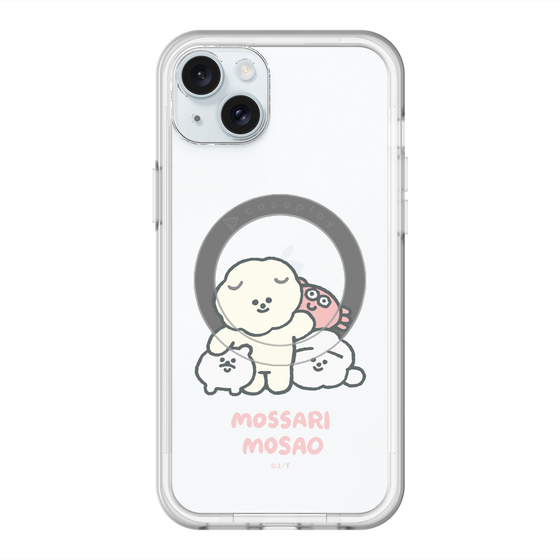 スリムプロテクションプレミアムケース with MagSafe［ もっさりもさお - みんないっしょ - クリア ］