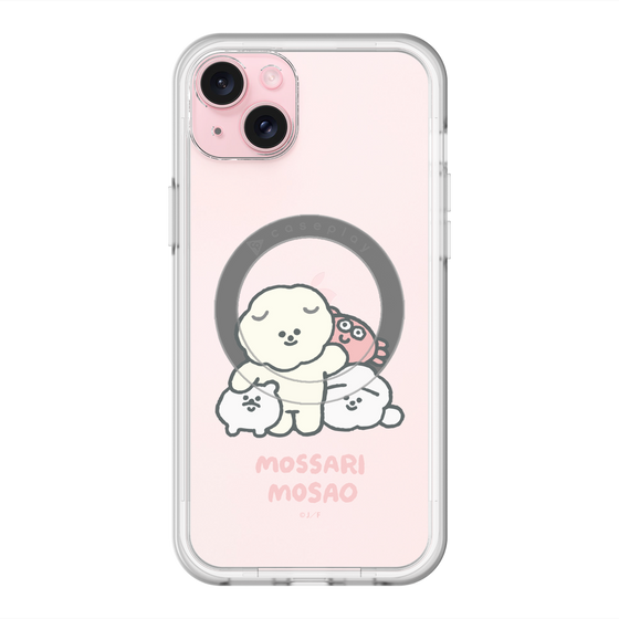 スリムプロテクションプレミアムケース with MagSafe［ もっさりもさお - みんないっしょ - クリア ］