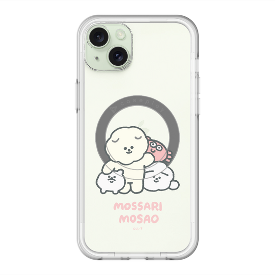 スリムプロテクションプレミアムケース with MagSafe［ もっさりもさお - みんないっしょ - クリア ］