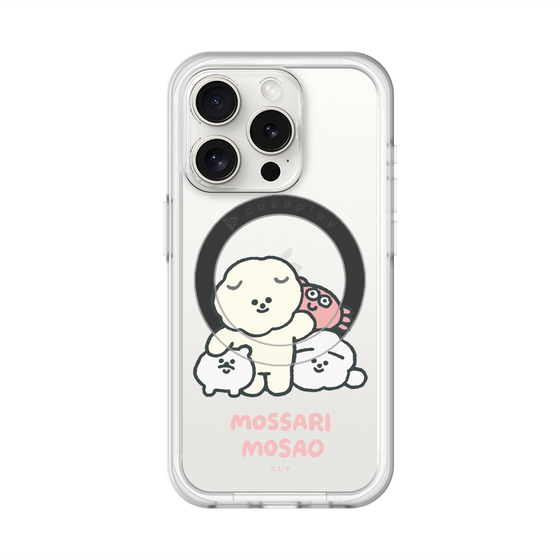 スリムプロテクションプレミアムケース with MagSafe［ もっさりもさお - みんないっしょ - クリア ］