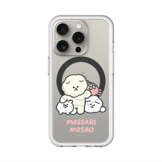 スリムプロテクションプレミアムケース with MagSafe［ もっさりもさお - みんないっしょ - クリア ］