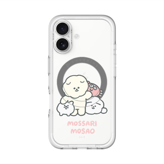 スリムプロテクションプレミアムケース with MagSafe［ もっさりもさお - みんないっしょ - クリア ］