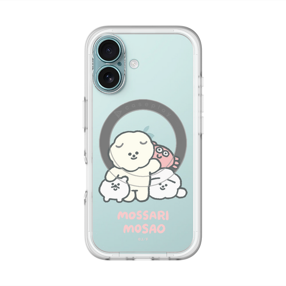 スリムプロテクションプレミアムケース with MagSafe［ もっさりもさお - みんないっしょ - クリア ］