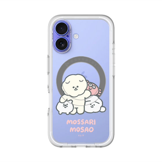 スリムプロテクションプレミアムケース with MagSafe［ もっさりもさお - みんないっしょ - クリア ］