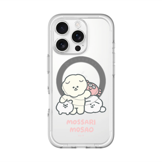 スリムプロテクションプレミアムケース with MagSafe［ もっさりもさお - みんないっしょ - クリア ］