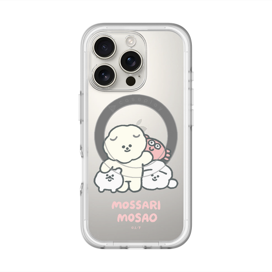 スリムプロテクションプレミアムケース with MagSafe［ もっさりもさお - みんないっしょ - クリア ］