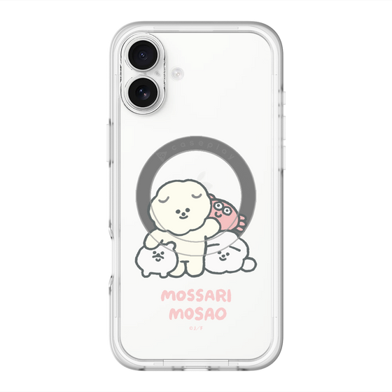 スリムプロテクションプレミアムケース with MagSafe［ もっさりもさお - みんないっしょ - クリア ］