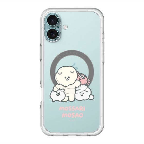 スリムプロテクションプレミアムケース with MagSafe［ もっさりもさお - みんないっしょ - クリア ］