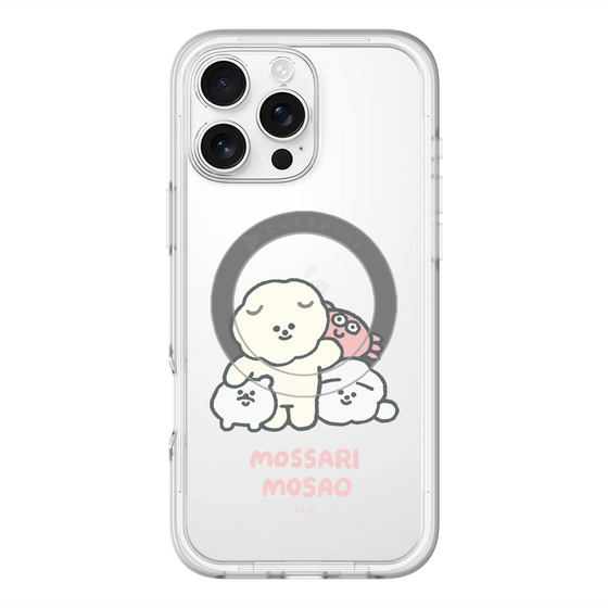スリムプロテクションプレミアムケース with MagSafe［ もっさりもさお - みんないっしょ - クリア ］