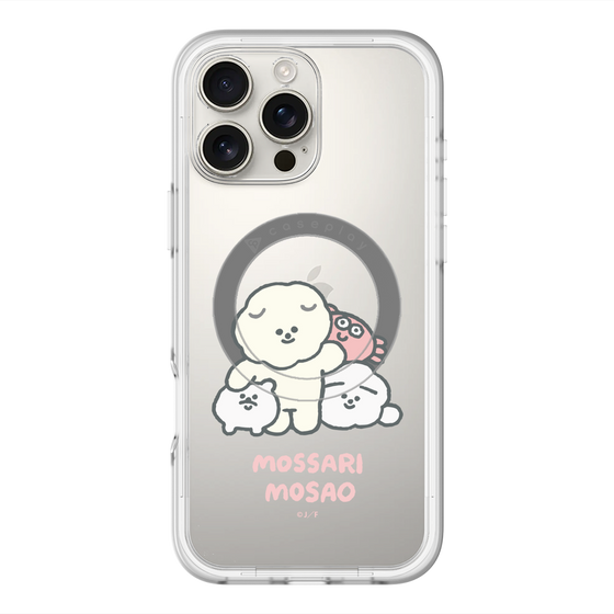 スリムプロテクションプレミアムケース with MagSafe［ もっさりもさお - みんないっしょ - クリア ］