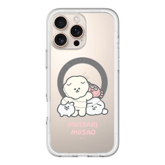 スリムプロテクションプレミアムケース with MagSafe［ もっさりもさお - みんないっしょ - クリア ］