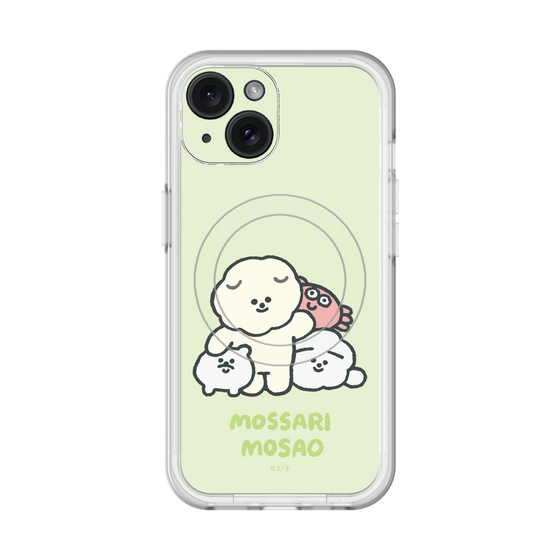 スリムプロテクションプレミアムケース with MagSafe［ もっさりもさお - みんないっしょ - グリーン ］