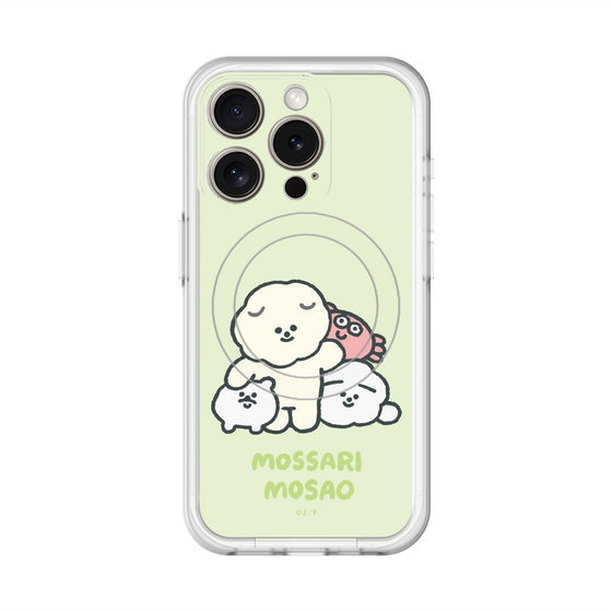 スリムプロテクションプレミアムケース with MagSafe［ もっさりもさお - みんないっしょ - グリーン ］