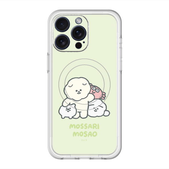 スリムプロテクションプレミアムケース with MagSafe［ もっさりもさお - みんないっしょ - グリーン ］