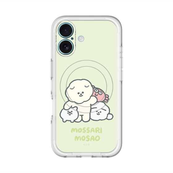 スリムプロテクションプレミアムケース with MagSafe［ もっさりもさお - みんないっしょ - グリーン ］