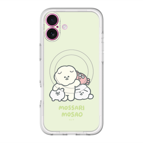 スリムプロテクションプレミアムケース with MagSafe［ もっさりもさお - みんないっしょ - グリーン ］