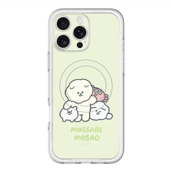 スリムプロテクションプレミアムケース with MagSafe［ もっさりもさお - みんないっしょ - グリーン ］