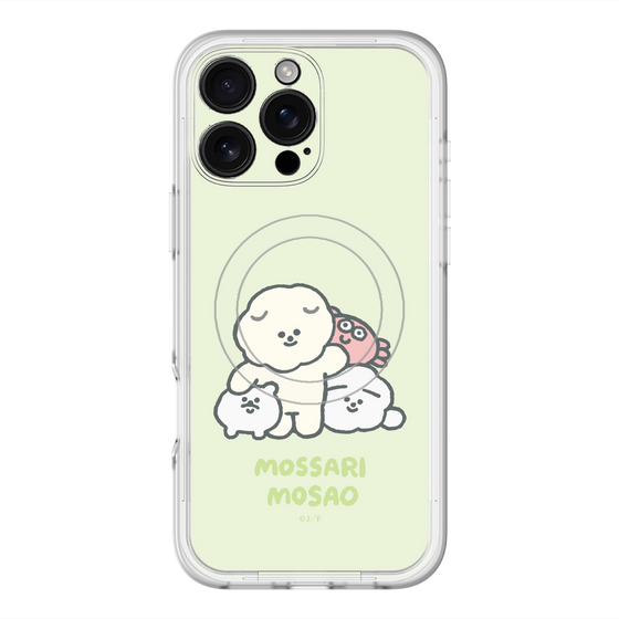 スリムプロテクションプレミアムケース with MagSafe［ もっさりもさお - みんないっしょ - グリーン ］