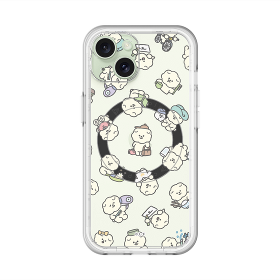 スリムプロテクションプレミアムケース with MagSafe［ もっさりもさお - もさおがいっぱい - クリア ］